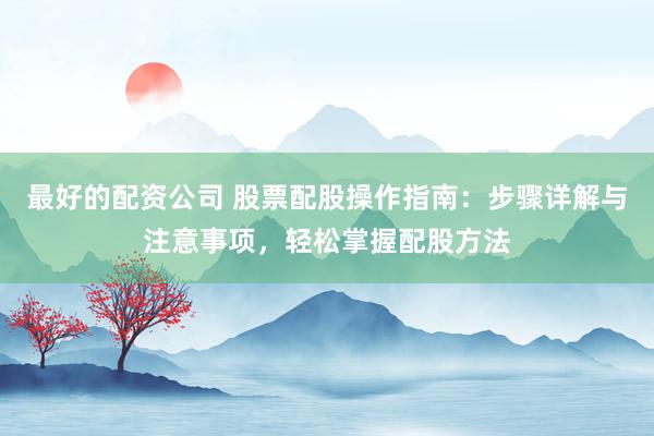 最好的配資公司 股票配股操作指南：步驟詳解與注意事項(xiàng)，輕松掌握配股方法