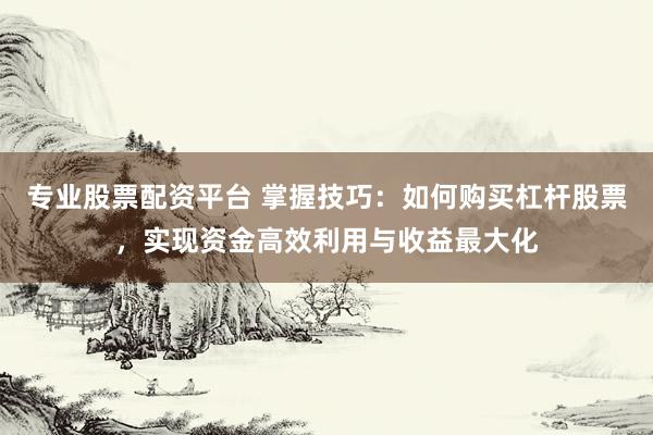 專(zhuān)業(yè)股票配資平臺(tái) 掌握技巧：如何購(gòu)買(mǎi)杠桿股票，實(shí)現(xiàn)資金高效利用與收益最大化