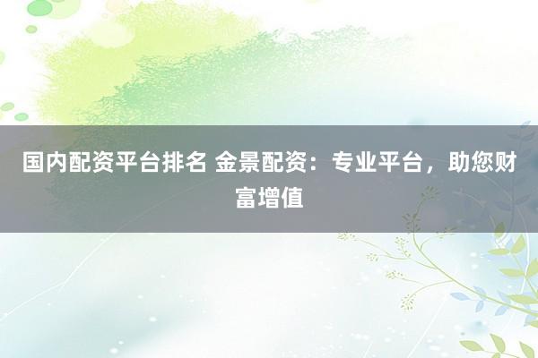 國(guó)內(nèi)配資平臺(tái)排名 金景配資：專業(yè)平臺(tái)，助您財(cái)富增值