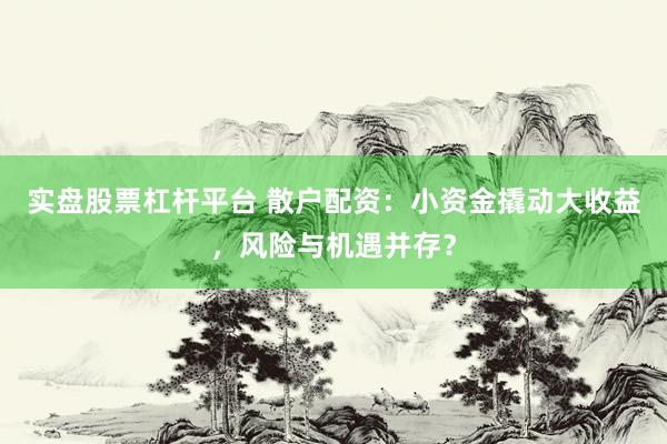 實(shí)盤股票杠桿平臺(tái) 散戶配資：小資金撬動(dòng)大收益，風(fēng)險(xiǎn)與機(jī)遇并存？