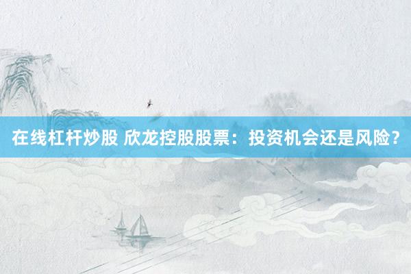 在線杠桿炒股 欣龍控股股票：投資機(jī)會還是風(fēng)險(xiǎn)？
