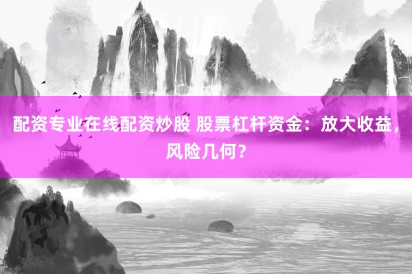 配資專業(yè)在線配資炒股 股票杠桿資金：放大收益，風(fēng)險(xiǎn)幾何？